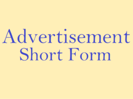 Advertisement Short Form