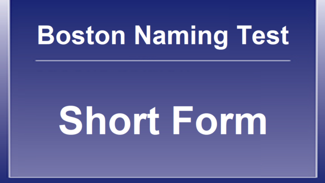 Boston Naming Test Short Form
