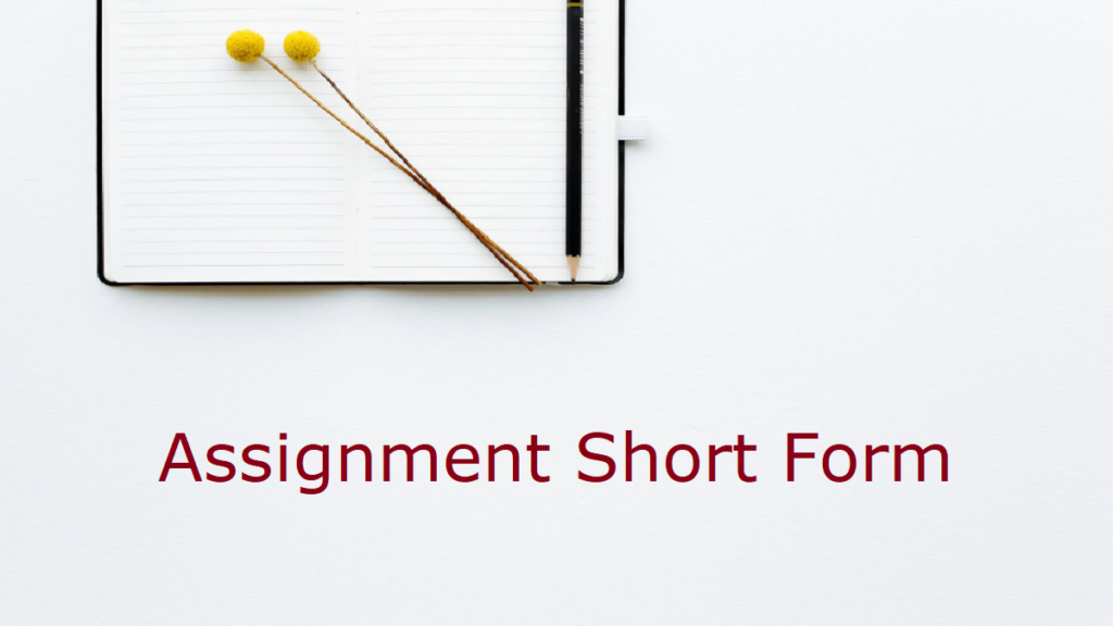 short assignment o que significa