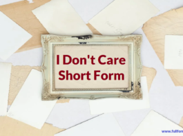 I Don't Care Short Form