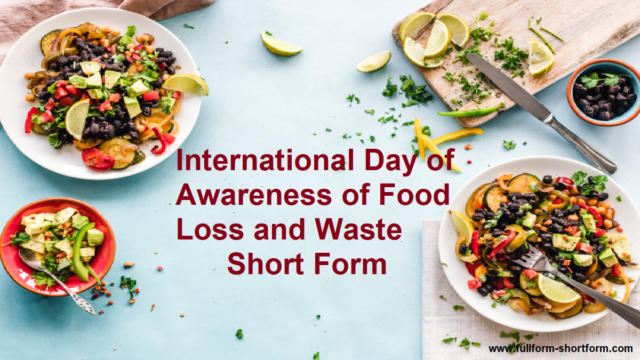 International Day of Awareness of Food Loss and Waste Short Form